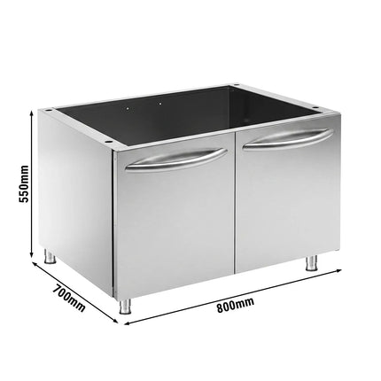 GGM Gastro Under Cabinet - 800x700x550mm - Stainless Steel AISI 430 - 2 doors - for KGAT873 & KGUT873