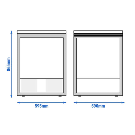 GGM Gastro Under-Counter Freezer Stainless steel PREMIUM - 110L - with 1 glass door