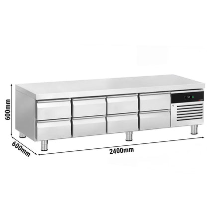 GGM Gastro Under-Counter Refrigeration Unit – 2400 mm – 313 litres – 8 x 1/2 + 1/3 GN drawers
