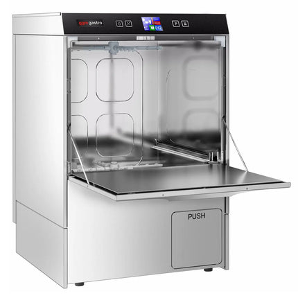 GGM Gastro Undercounter Commercial Dishwasher - 500mm Basket - Digital Controls - 3.55kW - with Drain, Rinse Aid & Detergent Pumps