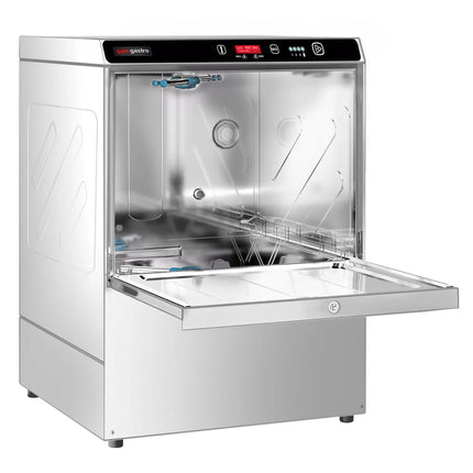 GGM Gastro Undercounter Commercial Dishwasher - 500mm Basket - Digital Controls - 7.45kW - with Detergent & Rinse Aid Dosing Pumps