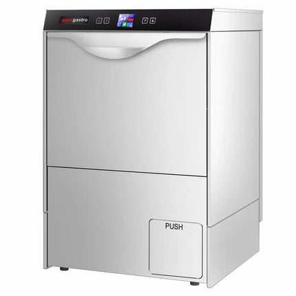 GGM Gastro Undercounter Commercial Dishwasher - 500mm Basket - Digital Controls - 3.55kW - with Drain, Rinse Aid & Detergent Pumps