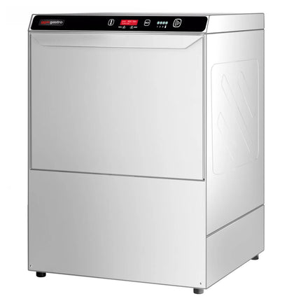 GGM Gastro Undercounter Commercial Dishwasher - 500mm Basket - Digital Controls - 7.45kW - with Detergent & Rinse Aid Dosing Pumps