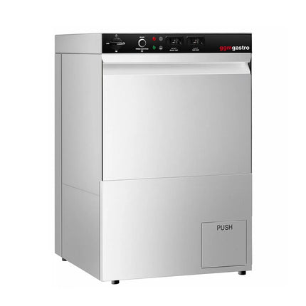 GGM Gastro Undercounter Commercial Dishwasher - 500mm Basket - Manual Controls - 5.1kW - with Drain, Rinse Aid & Detergent Pumps