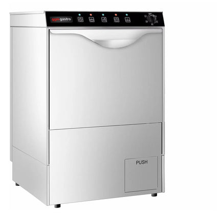 GGM Gastro Undercounter Commercial Dishwasher - 500mm Basket - Manual Controls - 3.55kW - with Drain, Rinse Aid & Detergent Pumps