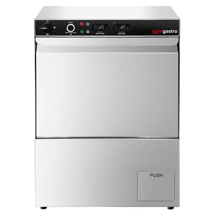GGM Gastro Undercounter Commercial Dishwasher - 500mm Basket - Manual Controls - 5.1kW - with Drain, Rinse Aid & Detergent Pumps