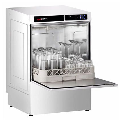 GGM Gastro Undercounter Commercial Dishwasher - 500mm Basket - Touch Controls - 3.6kW - with Drain, Rinse Aid & Detergent Pumps