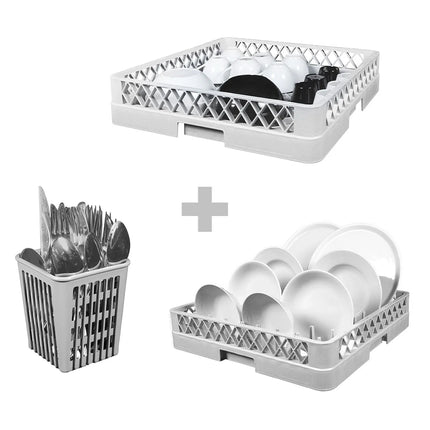 GGM Gastro Undercounter Commercial Dishwasher - 500mm Basket - Touch Controls - 3.6kW - with Drain, Rinse Aid & Detergent Pumps