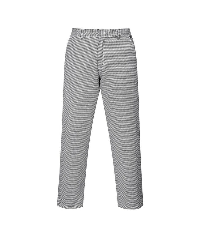 GGM Gastro Unisex Chef Trousers - Black and White Check - Size: L