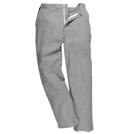 GGM Gastro Unisex Chef Trousers - Black and White Check - Size: L
