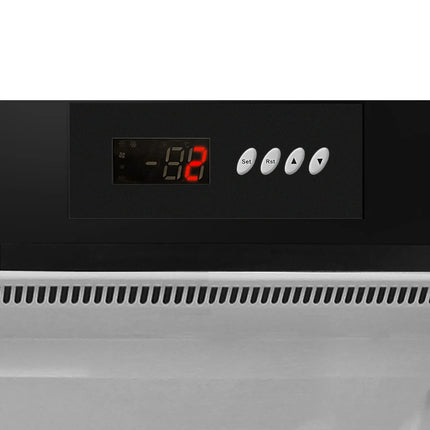 GGM Gastro Upright Display Fridge Stainless steel PREMIUM - 400L - with 1 glass door - Static cooling with fan assist