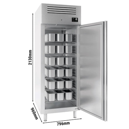 GGM Gastro Upright Freezer Stainless steel PREMIUM PLUS - EN 600x400mm - 900L - with 1 door