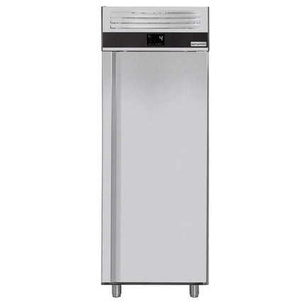 GGM Gastro Upright Fridge Stainless steel PREMIUM - 400L - with 1 door & 5 fish containers