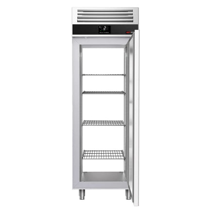 GGM Gastro Upright Fridge Stainless steel PREMIUM - GN 2/1 - with 2 doors & Support grids - Pass-through