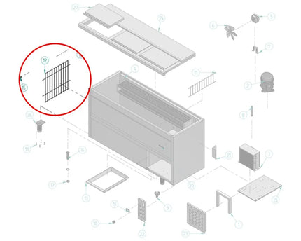GGM Gastro Vertical partition grid - 433x474mm - Length: 432mm - Thickness: 12mm - for FEI series