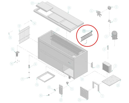 GGM Gastro Vertical partition grid - Stainless steel - 480x10x132mm - for FEI series
