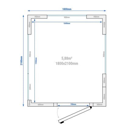 GGM Gastro Walk-In Cold Room - 1800x2100mm - 5,88m³ (5880L)