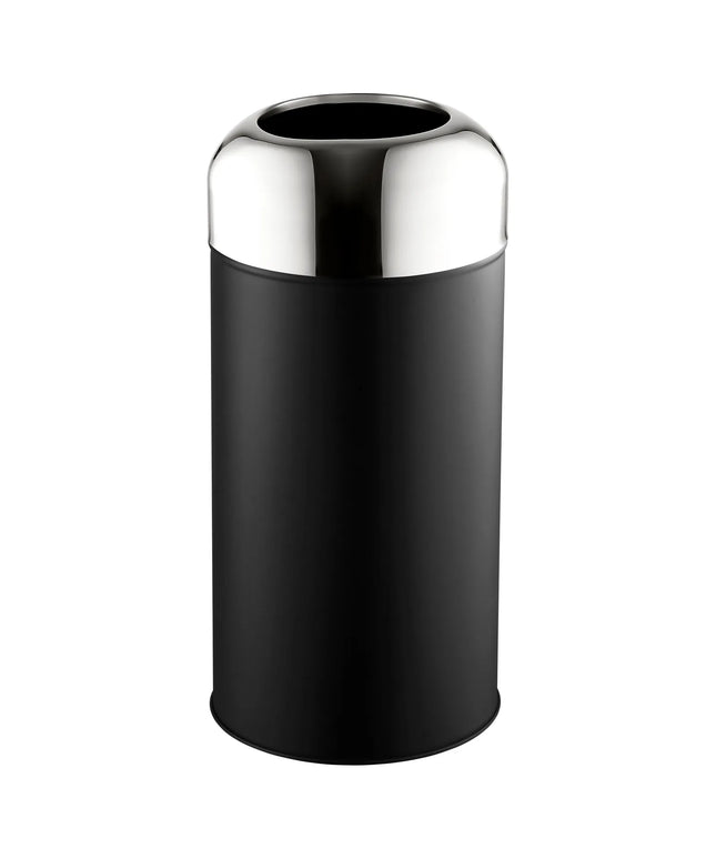 GGM Gastro Waste bin - Open-top bin - 40L - 670(H)x280(W)x280(D)mm - Black/Silver - Stainless steel