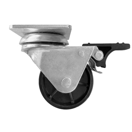 GGM Gastro Wheel set for chest freezers - Plastic & stainless steel - 60x80x80mm - for TTG449N, TTG466EN, TTG534EN & TTG553N - 2 with brakes; wheel Ø48mm, width 35mm
