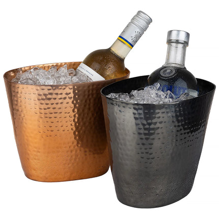 GGM Gastro Wine Bucket - Aluminium, hammered - 3.9 litres - Ø190mm - Height:200mm - Copper - with handles