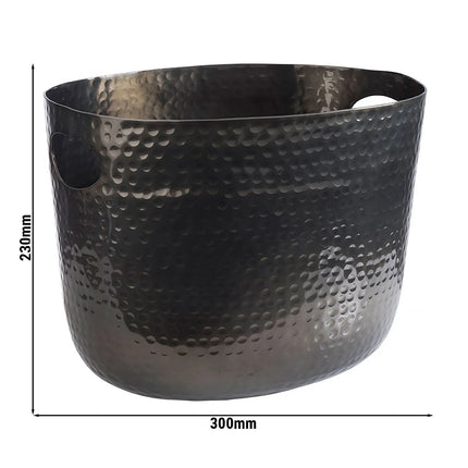GGM Gastro Wine Bucket - Aluminium, Hammered, Gunmetal - 7 litres - Ø235mm - Height:230mm - Black - with handles