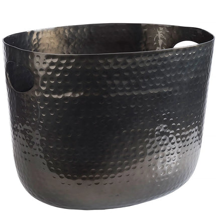 GGM Gastro Wine Bucket - Aluminium, Hammered, Gunmetal - 7 litres - Ø235mm - Height:230mm - Black - with handles