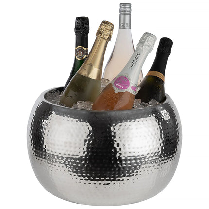 GGM Gastro Wine Bucket - BIG BOWL - Stainless Steel, Hammered - 8 litres - Ø370mm - Height:230mm