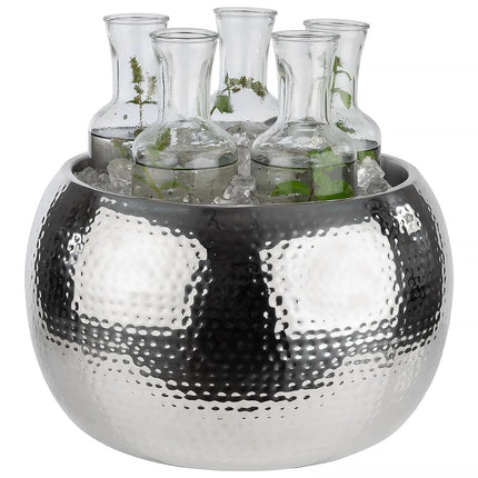 GGM Gastro Wine Bucket - BIG BOWL - Stainless Steel, Hammered - 8 litres - Ø370mm - Height:230mm