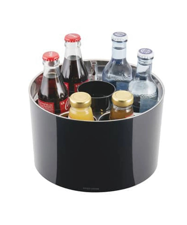 GGM Gastro Wine Bucket - CONFERENCE - Stainless Steel & SAN Plastic - Ø230mm - Black - for 6 bottles