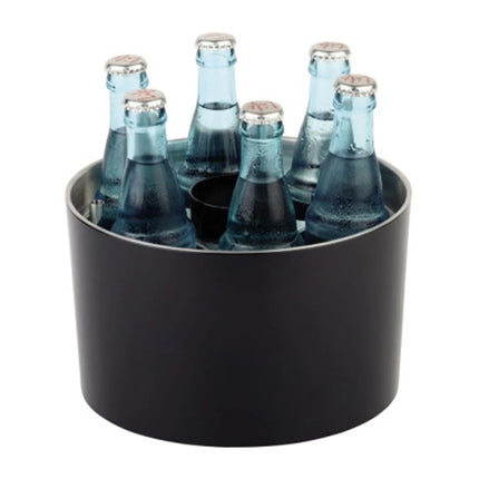 GGM Gastro Wine Bucket - CONFERENCE - Stainless Steel & SAN Plastic - Ø230mm - Black - for 6 bottles