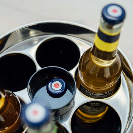 GGM Gastro Wine Bucket - CONFERENCE - Stainless Steel & SAN Plastic - Ø230mm - Black - for 6 bottles