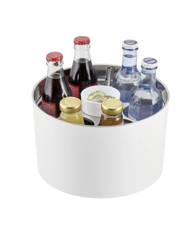 GGM Gastro Wine Bucket - CONFERENCE - Stainless Steel, White SAN Plastic - Ø230mm - White - for 6 bottles