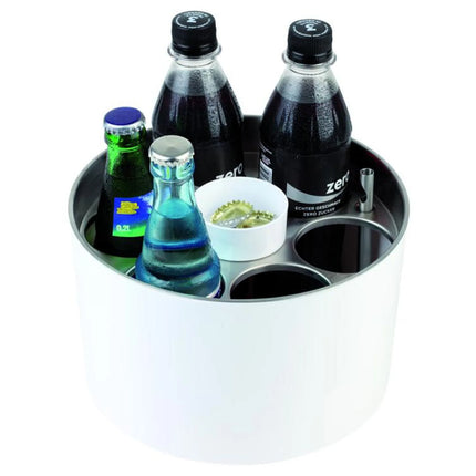 GGM Gastro Wine Bucket - CONFERENCE - Stainless Steel, White SAN Plastic - Ø230mm - White - for 6 bottles