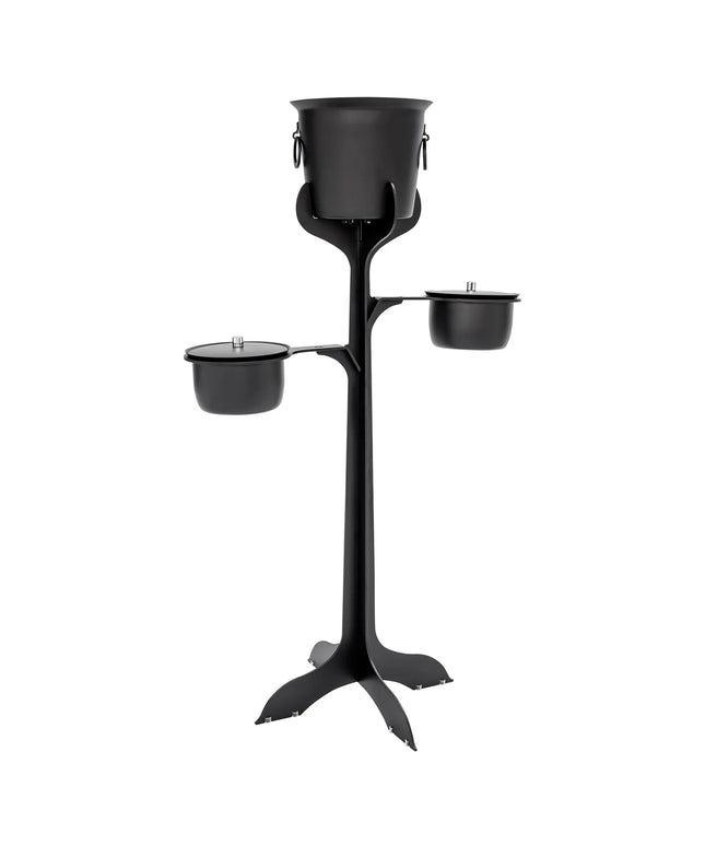 GGM Gastro Wine Bucket with Stand & 2 Ice Buckets - Stainless Steel - Height:720mm - Black