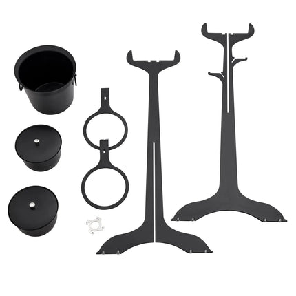GGM Gastro Wine Bucket with Stand & 2 Ice Buckets - Stainless Steel - Height:720mm - Black