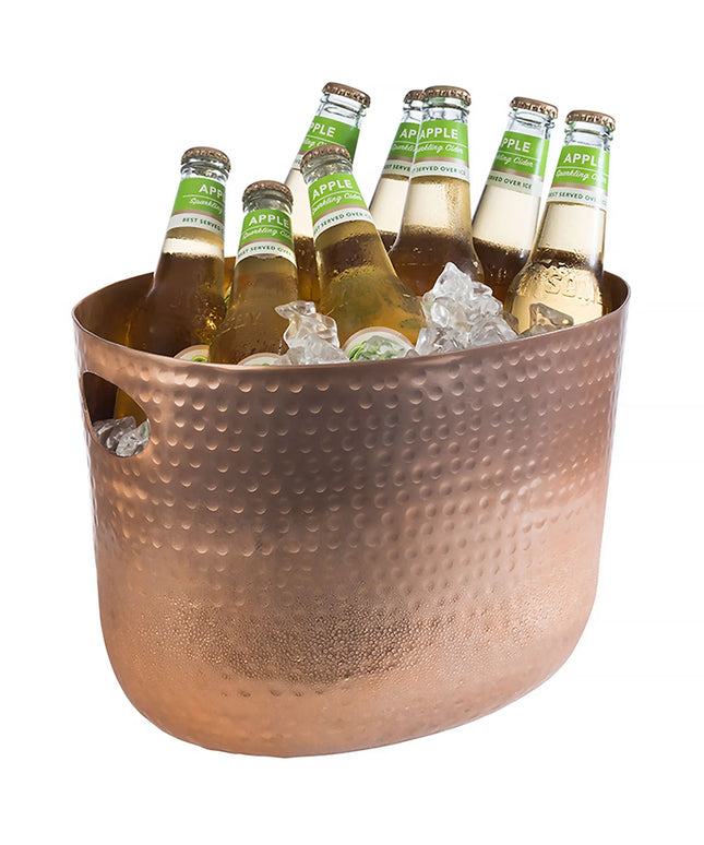 GGM Gastro Wine & Champagne Bucket - Aluminium, Hammered, Copper Look - 7 litres - Ø235mm - Height:230mm - Copper - with handles