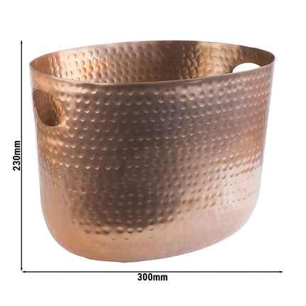 GGM Gastro Wine & Champagne Bucket - Aluminium, Hammered, Copper Look - 7 litres - Ø235mm - Height:230mm - Copper - with handles