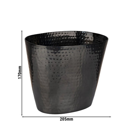 GGM Gastro Wine & Champagne Bucket - Aluminium, Hammered, Gunmetal Look - 2.1 litres - Ø205mm - Height:170mm - Black