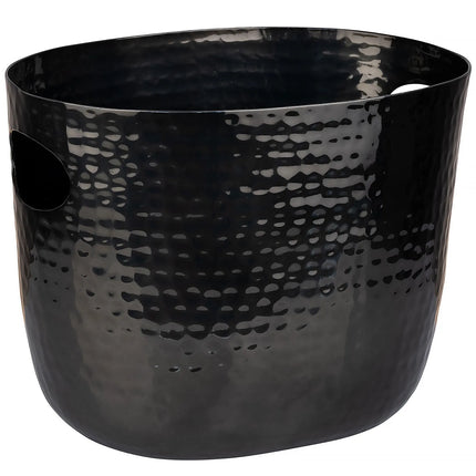 GGM Gastro Wine & Champagne Bucket - Aluminium, Hammered, Gunmetal Look - 3.9 litres - Ø190mm - Height:200mm - Black - with handles
