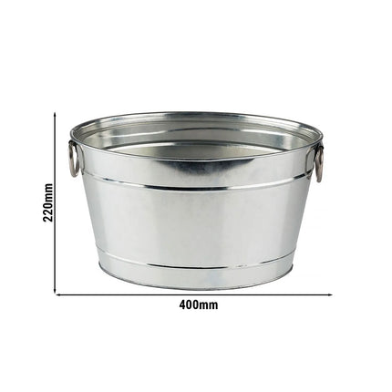 GGM Gastro Wine & Champagne Tub - TIN - Galvanised Steel - 11 litres - Ø280mm - Height:210mm - with plastic insert