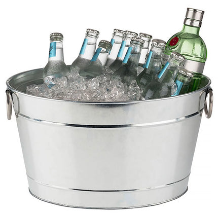 GGM Gastro Wine & Champagne Tub - TIN - Galvanised Steel - 11 litres - Ø280mm - Height:210mm - with plastic insert