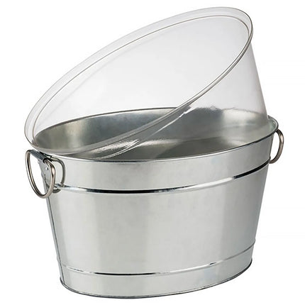 GGM Gastro Wine & Champagne Tub - TIN - Galvanised Steel - 11 litres - Ø280mm - Height:210mm - with plastic insert