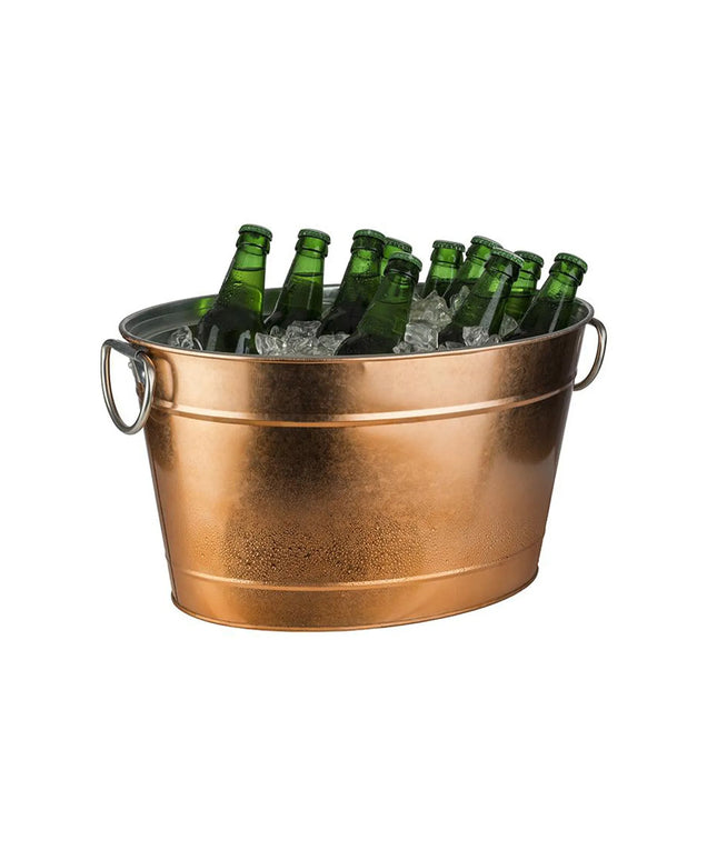 GGM Gastro Wine & Champagne Tub - TIN - Galvanised Steel - 11 litres - Ø400mm - Height:220mm - Copper - with plastic insert