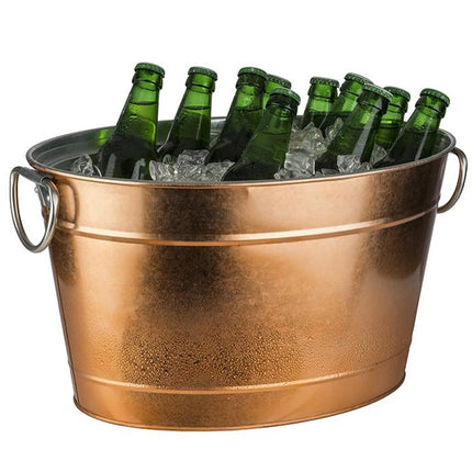 GGM Gastro Wine & Champagne Tub - TIN - Galvanised Steel - 11 litres - Ø400mm - Height:220mm - Copper - with plastic insert