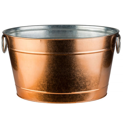 GGM Gastro Wine & Champagne Tub - TIN - Galvanised Steel - 11 litres - Ø400mm - Height:220mm - Copper - with plastic insert