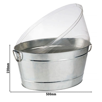 GGM Gastro Wine & Champagne Tub - TIN - Galvanised Steel - 18 litres - with plastic insert