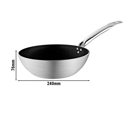 GGM Gastro Wok - Aluminium - Ø 240mm - Height: 76mm - Non-stick - suitable for gas, electric, ceramic