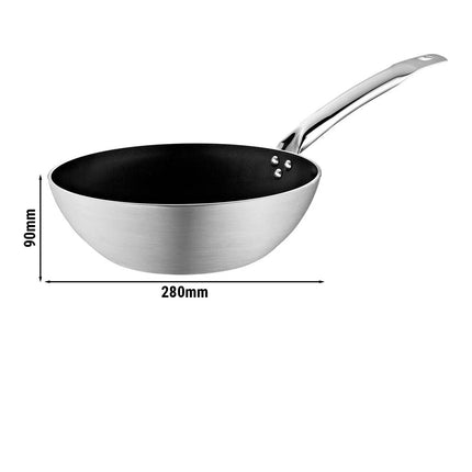 GGM Gastro Wok - Aluminium - Ø 280mm - Height: 90mm - Non-stick - suitable for gas, electric, ceramic
