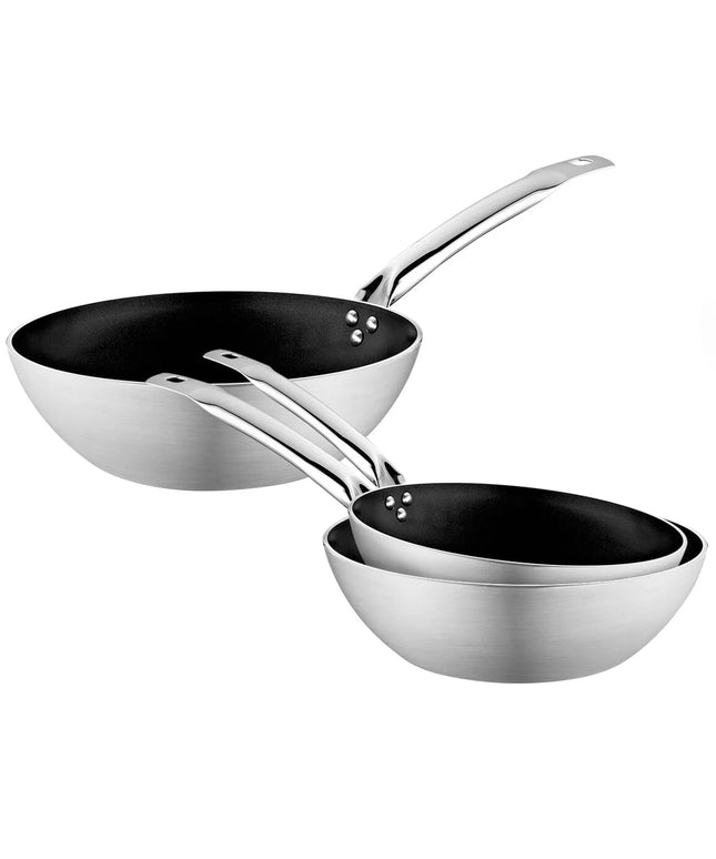GGM Gastro Wok Set - Aluminium - Ø 240/280/300mm - Non-stick - suitable for ceramic, electric, gas - 3-piece