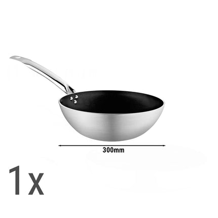 GGM Gastro Wok Set - Aluminium - Ø 240/280/300mm - Non-stick - suitable for ceramic, electric, gas - 3-piece